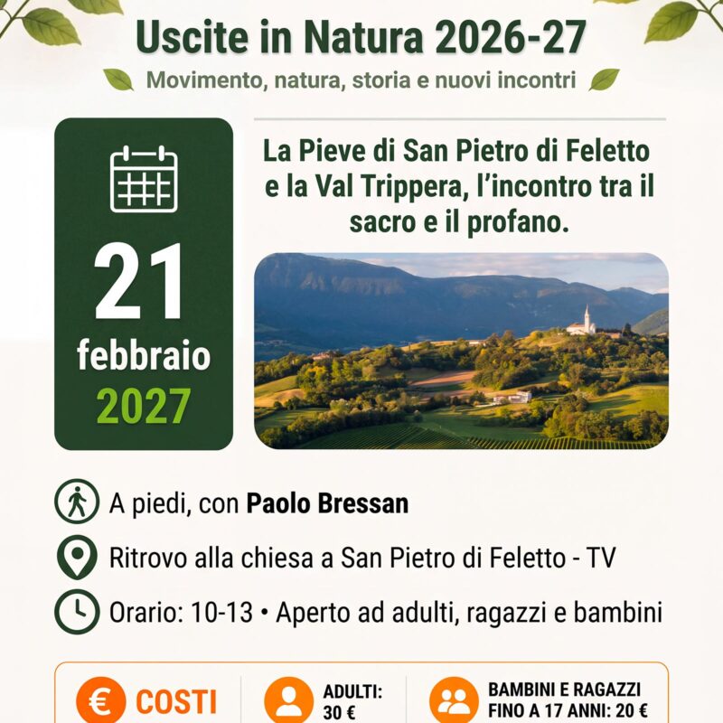 Uscite in Natura: la Pieve di San Pietro di Feletto e la Val Trippera, l'incontro tra il sacro e il profano <br>San Pietro di Feletto – TV